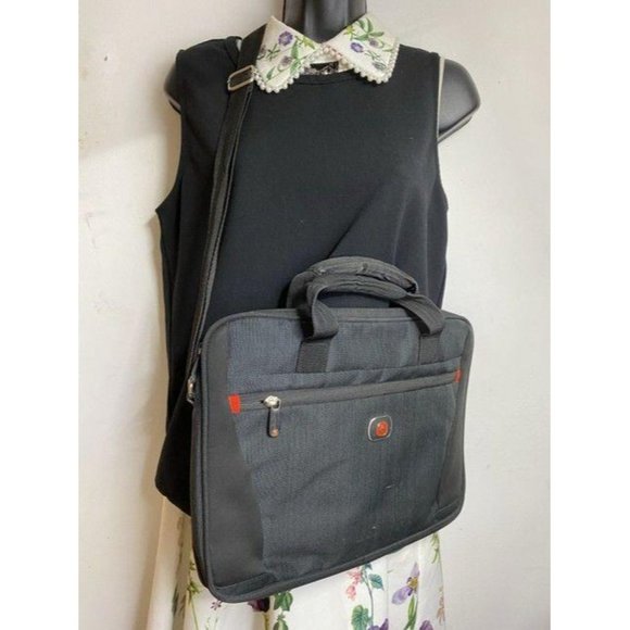 swiss gear black navy nylon cross body bag - Picture 7 of 9